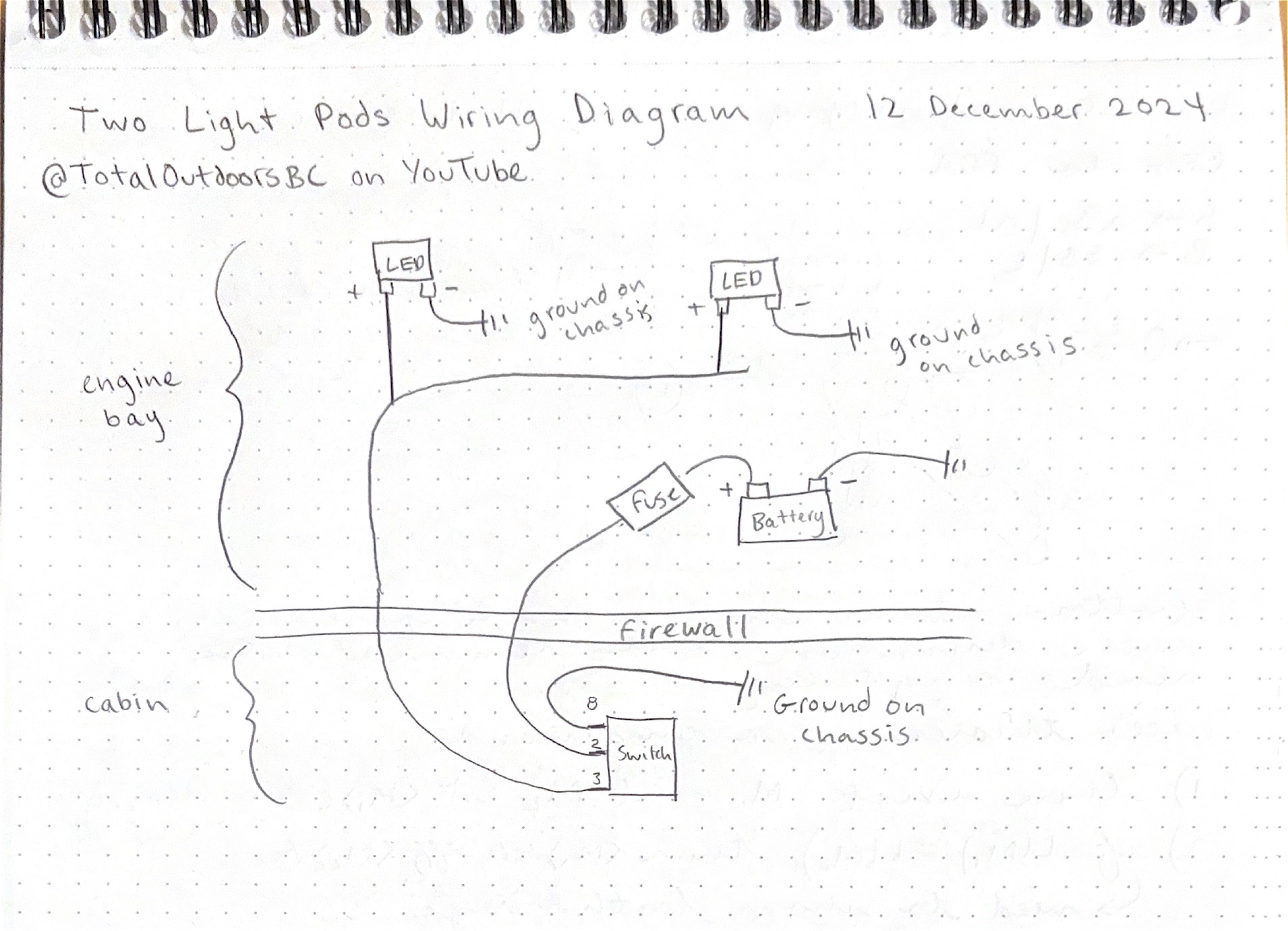 Wiring diagram for two light pods in parallel